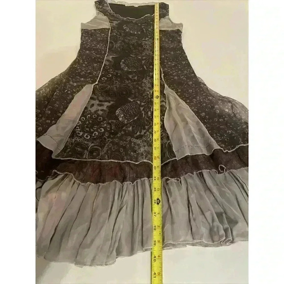 ALEXIS M Steampunk Slip Dress Grunge Hi Low Y2k Retro Layered Mini Cocktail VTG - Picture 7 of 13